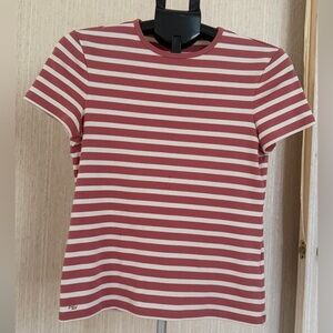 Ralph Lauren Red and White Striped Short Sleeve Tee